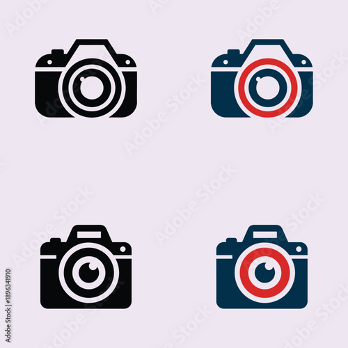 Vector illustration design for a set of camera icons
