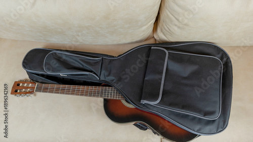 Guitar on the sofa