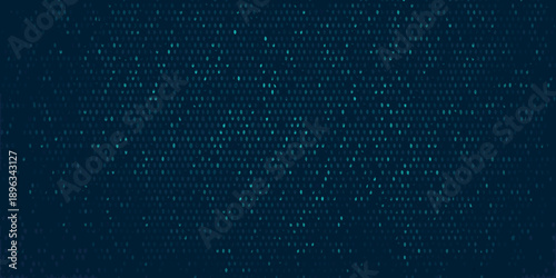 Abstract dark blue background with glowing digital data stream or code matrix