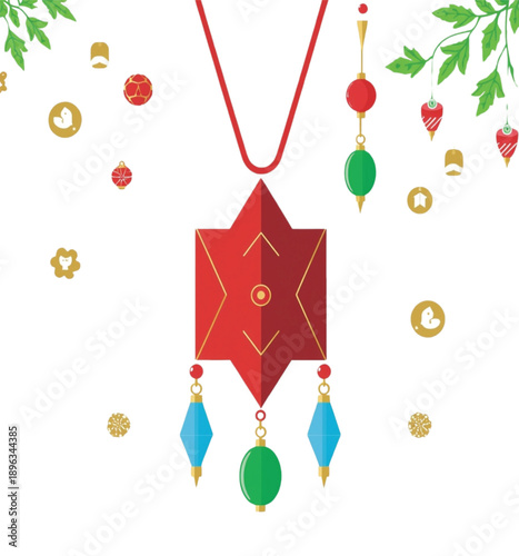 New Year amulet design element