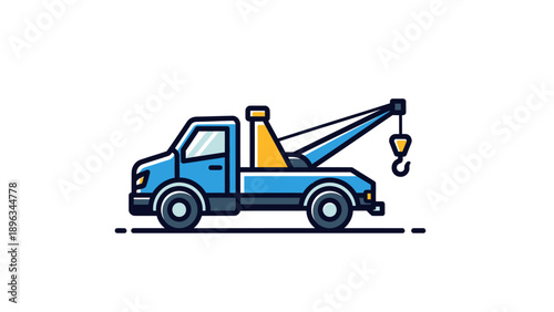 Tow Truck Vehicle Illustration Graphic.
