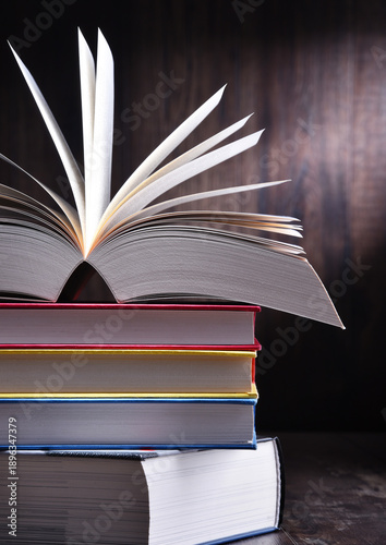 Wallpaper Mural Composition with open book on the table Torontodigital.ca