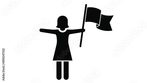 a person holding a flag waving it proudly a striking silhouette