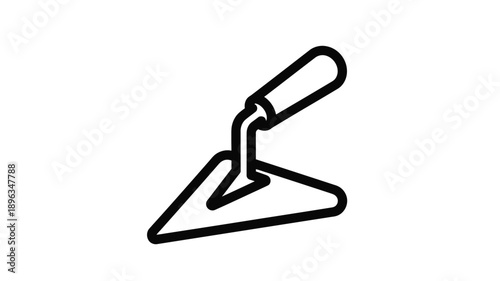 a simple line drawing of a trowel and small patch of plaster silhouette