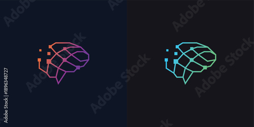 Abstract Brain Logo design vector template