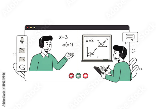 Online math tutoring session with virtual whiteboard and student.