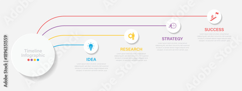 Circle Infographic vector design template. Business concept with 4 options, steps, sections with marketing icons.