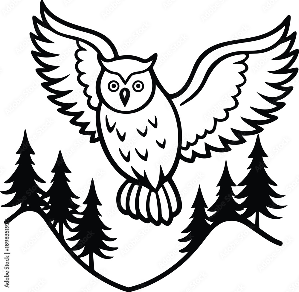 Obraz premium owl on white background