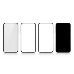 Four smartphones in a row