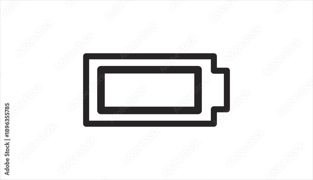 Fototapeta premium Simple line icon of a battery symbolizing power and energy.