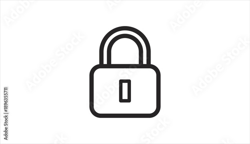 Simple black padlock icon on white background symbolizing security and protection.