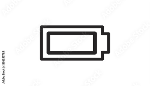 Simple line icon of a battery symbolizing power and energy.