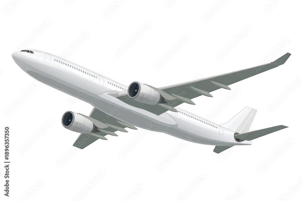 Obraz premium White airplane flying aircraft isolated on a transparent background