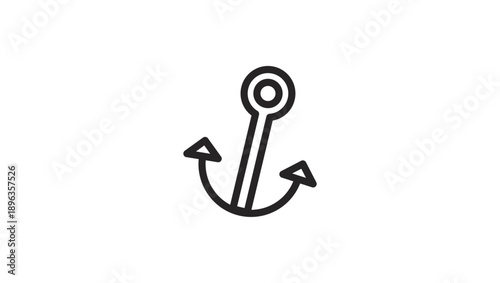 Simple black anchor symbol on white background.