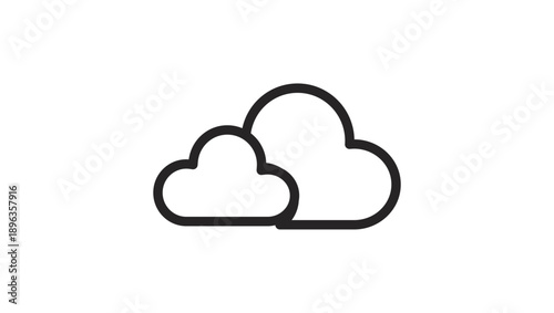 Simple black and white illustration of two overlapping clouds.
