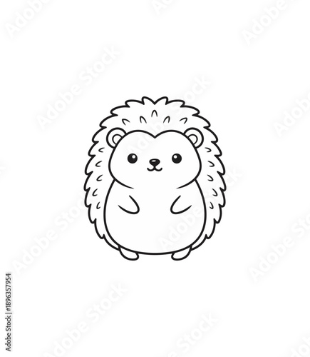 Cartoon hedgehog illustration isolated on black background