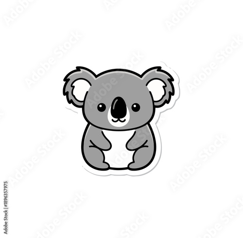 Cartoon koala bear illustration on black background