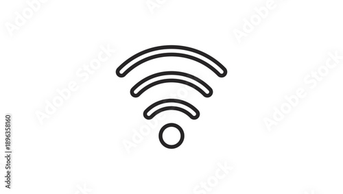 Simple Wi-Fi signal icon on white background.