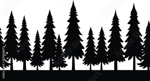 vector silhouettes of trees