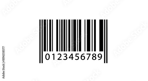 Universal Product Code Barcode with Numbers.