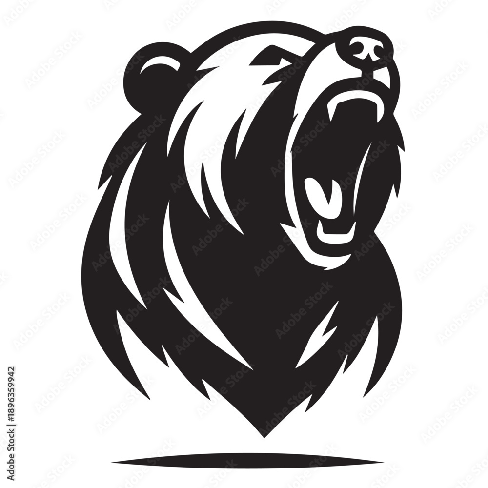 Fototapeta premium Bear silhouette vector isolated on white background