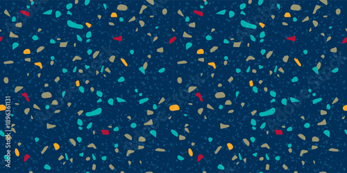 Stylish Dark Terrazzo Marble Seamless Pattern for Interior design, textile print and Surface Design