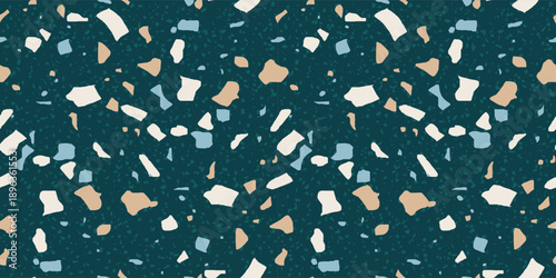 Stylish Dark Terrazzo Marble Seamless Pattern for Interior design, textile print and Surface Design