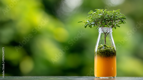 olive oil in a bottle mixed fruit trees