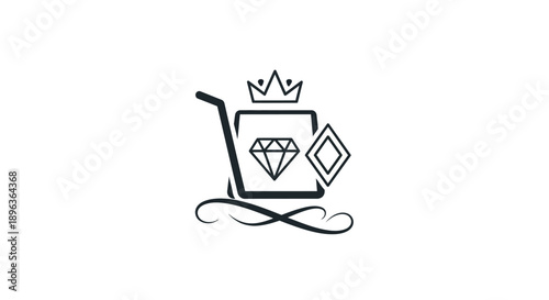 Luxury casino gaming chip with crown and diamond.