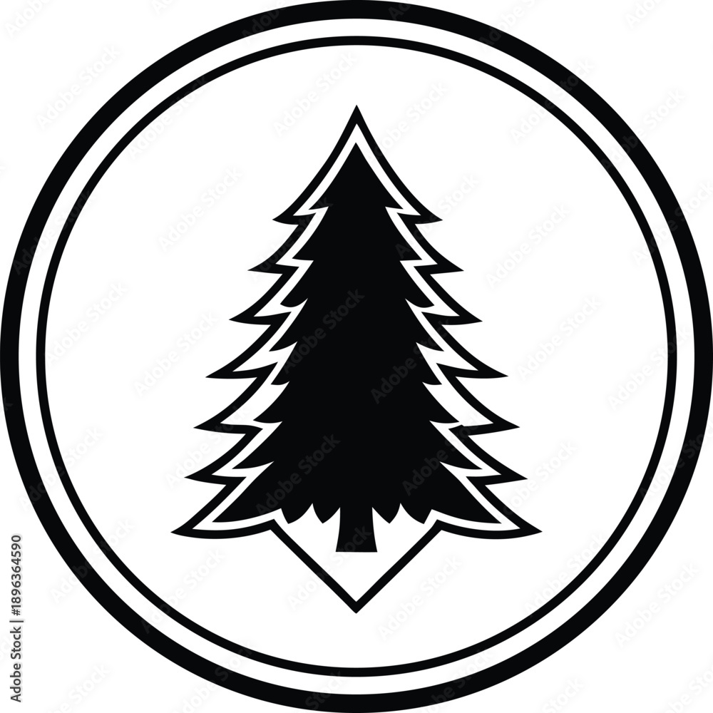 Fototapeta premium christmas tree icon vector illustration