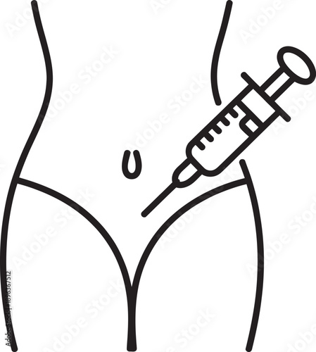 injection into woman belly