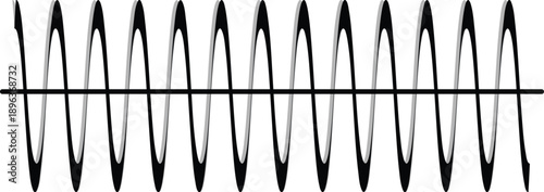 Visual representation of two periodic wave signals demonstrating phase difference and oscillation Vector