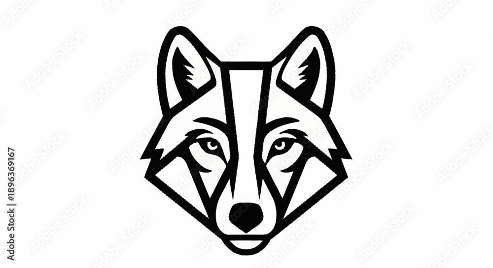 Obraz premium Geometric Wolf Head Icon Vector Illustration.
