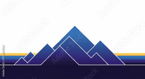 Geometric Mountain Range with Abstract Lines.
