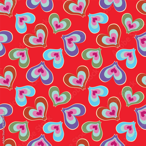 seamless pattern with red heart