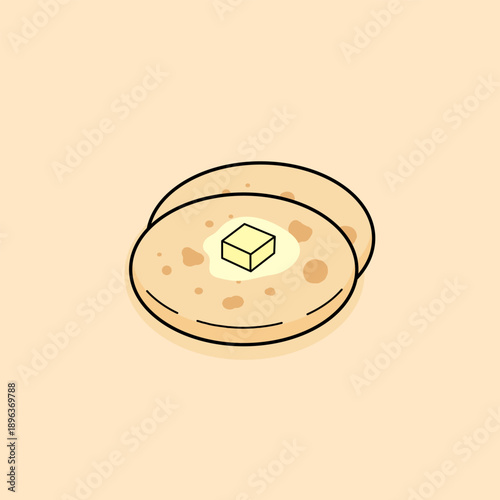 tasty aalu paratha food illustration