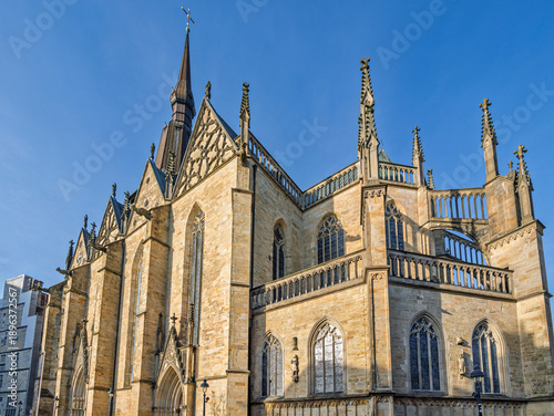 Marienkirche am historischen Marktplatz in der Osnabrücker Altstadt, Osnabrück, Niedersachsen, Deutschland, Europa