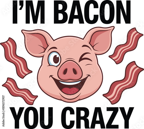 Stylized illustration featuring bacon strips and bold black lettering of yo