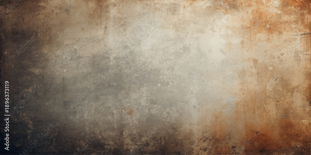 Fototapeta premium Worn vintage grunge metal texture with a stained brown parchment pattern creates an aged antique backdrop for retro design