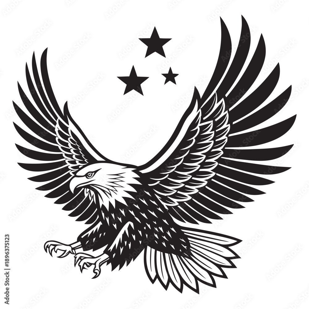 Obraz premium The Silent Strike and Absolute Authority of the Eagle’s Watch