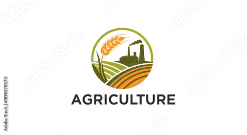 Agriculture and Industry Combined Logo Design.