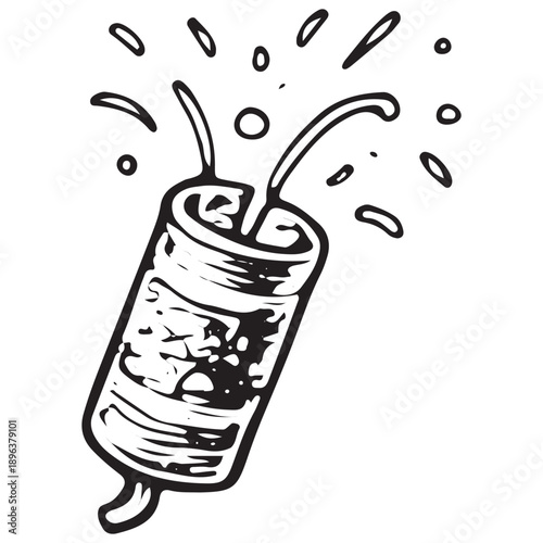 Party Popper Illustration – Birthday Celebration Confetti Icon