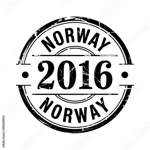 Grungy norway 2016 stamp with distressed texture symbol