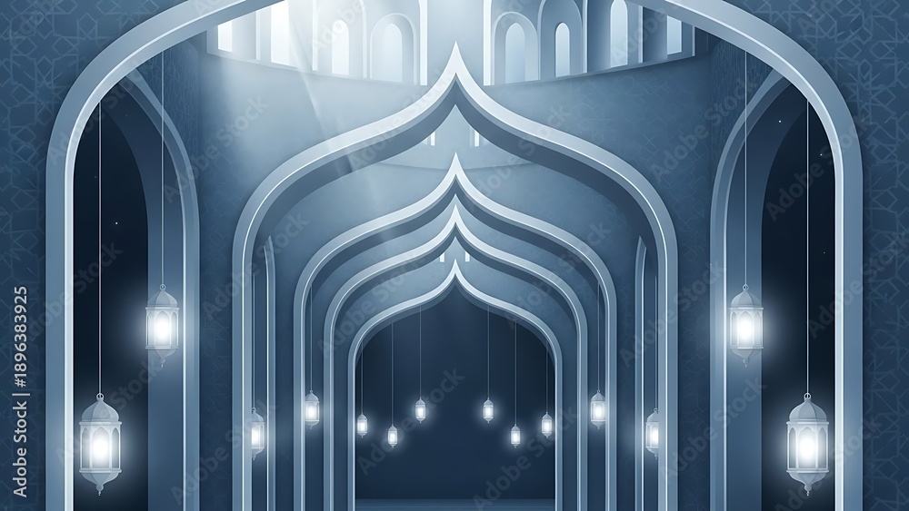 Obraz premium Islamic Archway with Lights and Shadows.