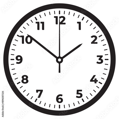 Clock showing ten minutes past eleven
