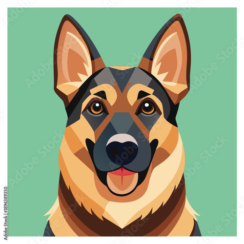 Geometric German Shepherd Illustration