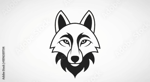 Stylized illustration of a wolf head with sharp features.