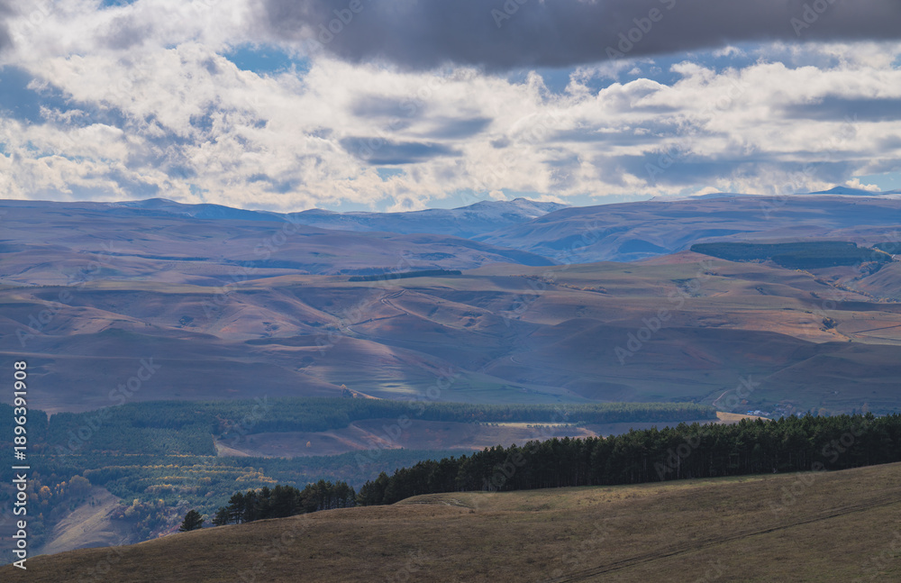 Fototapeta premium mountain landscape with blue sky and clouds
