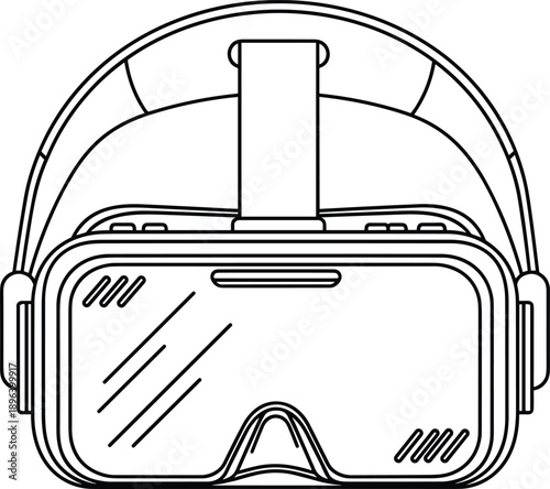 virtual reality headset vr goggles gaming technology device simulation digital wearable illustration