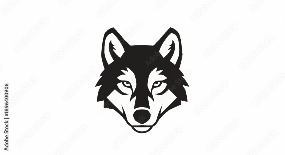Obraz premium Stylized Wolf Head Icon Vector Illustration.